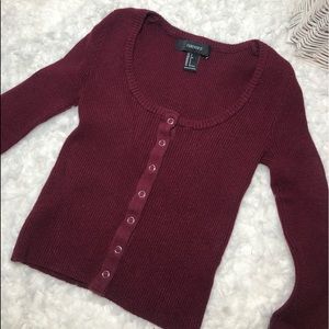 Forever 21 knit sweater with snap closure
